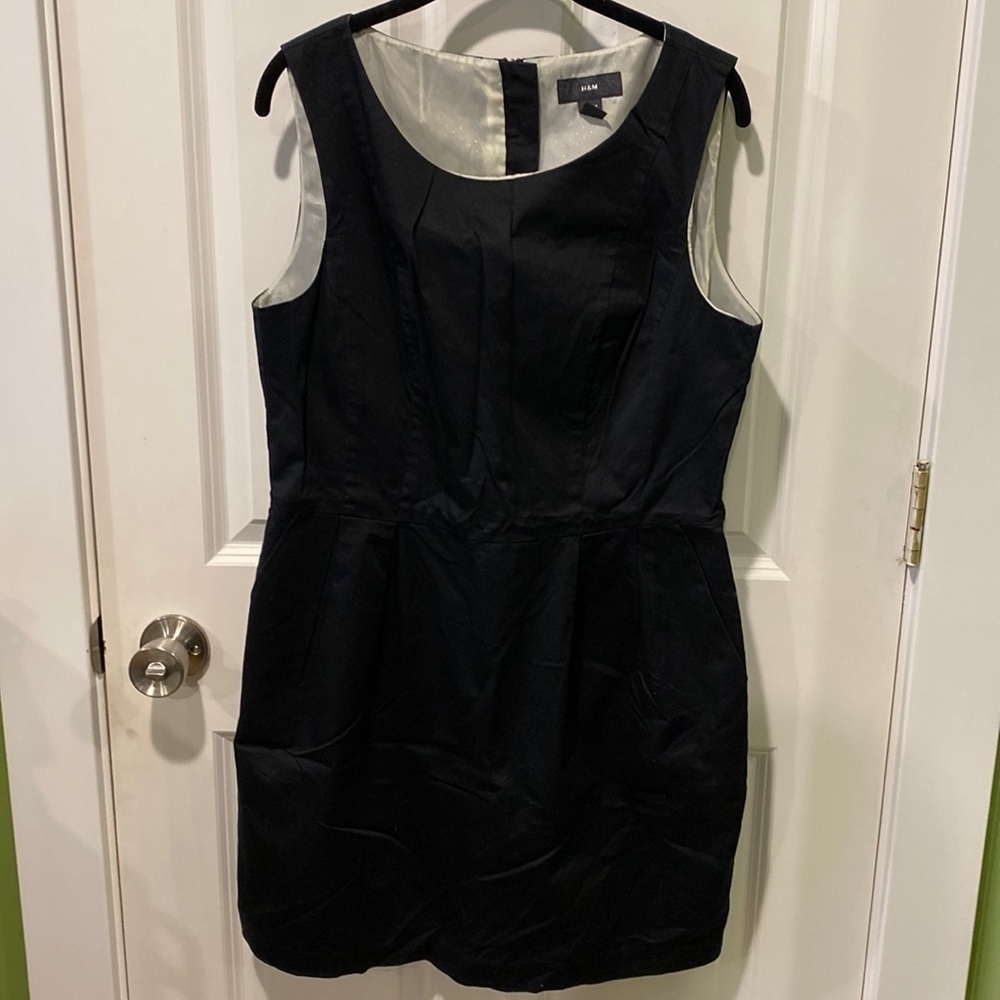 H&M Sexy Black Sheath Dress With Exposed Back Zip